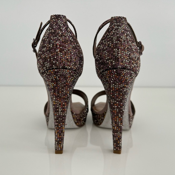 RENE CAOVILLA PURPLE MULTI CRYSTAL PLATFORM SIZE IT 37.5 / US 7.5 NIB! - Picture 14 of 17